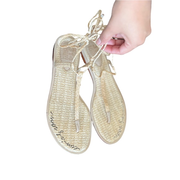 SCHUTZ 314 Straw Embroidered Woven Wrap Gladiator Thong Sandals - Picture 10 of 11